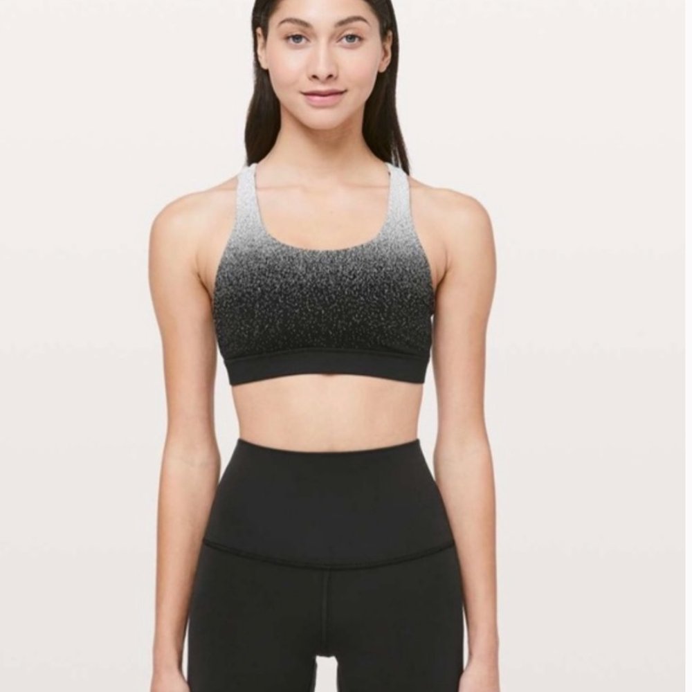 Lululemon Energy Bra Ombre Black and White Size 2